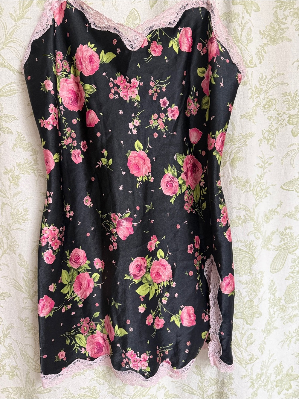 Victorias Secret black silky slip dress